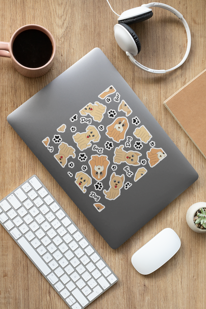 Cute Puppy Pattern Kiss-Cut Sticker Sheet