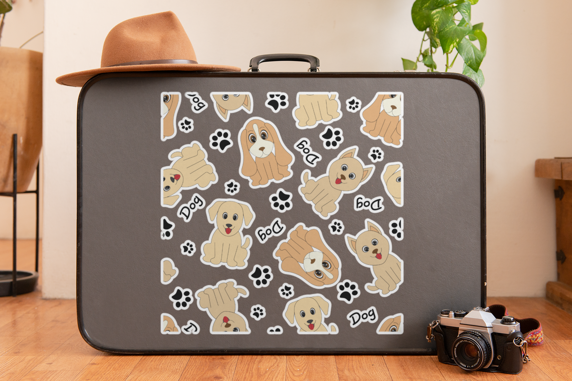 Cute Puppy Pattern Kiss-Cut Sticker Sheet