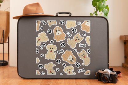 Cute Puppy Pattern Kiss-Cut Sticker Sheet