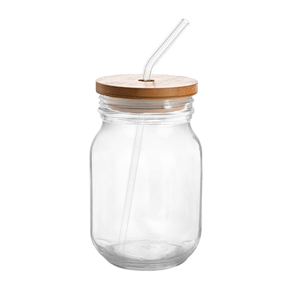 Dog Pattern Engraved Sipper Glass with Straw