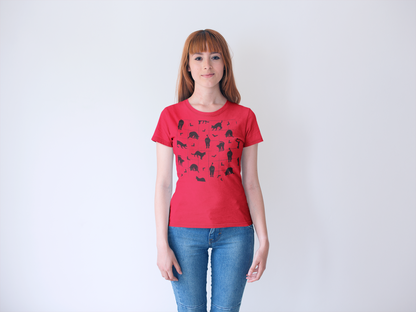 Cat Silhouette Pattern T-Shirt — Cute Black Cat Graphic Tee