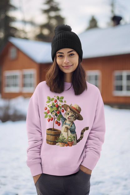 Cat Gardener Sweatshirt – Cute Harvest Kitty Crewneck