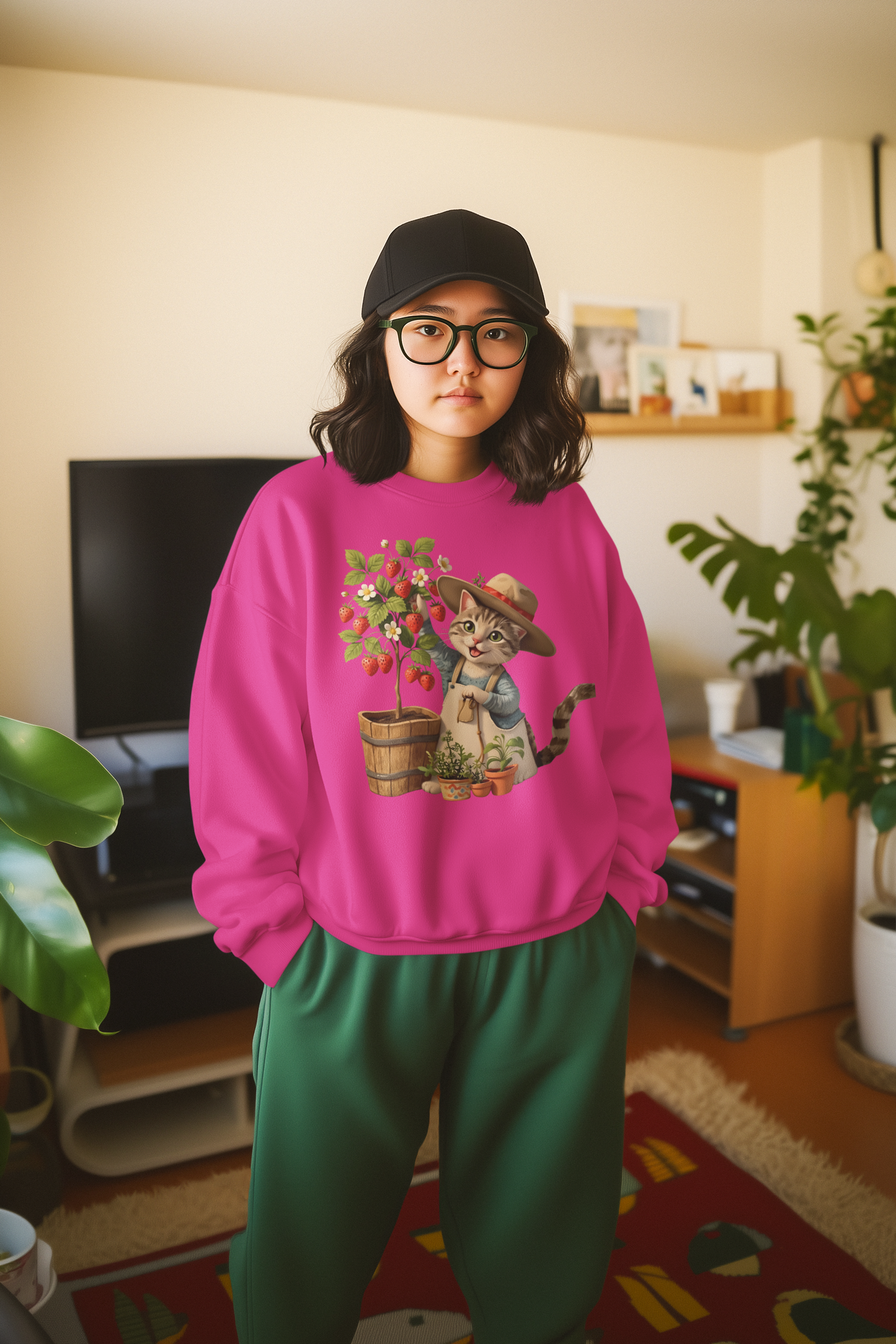 Cat Gardener Sweatshirt – Cute Harvest Kitty Crewneck