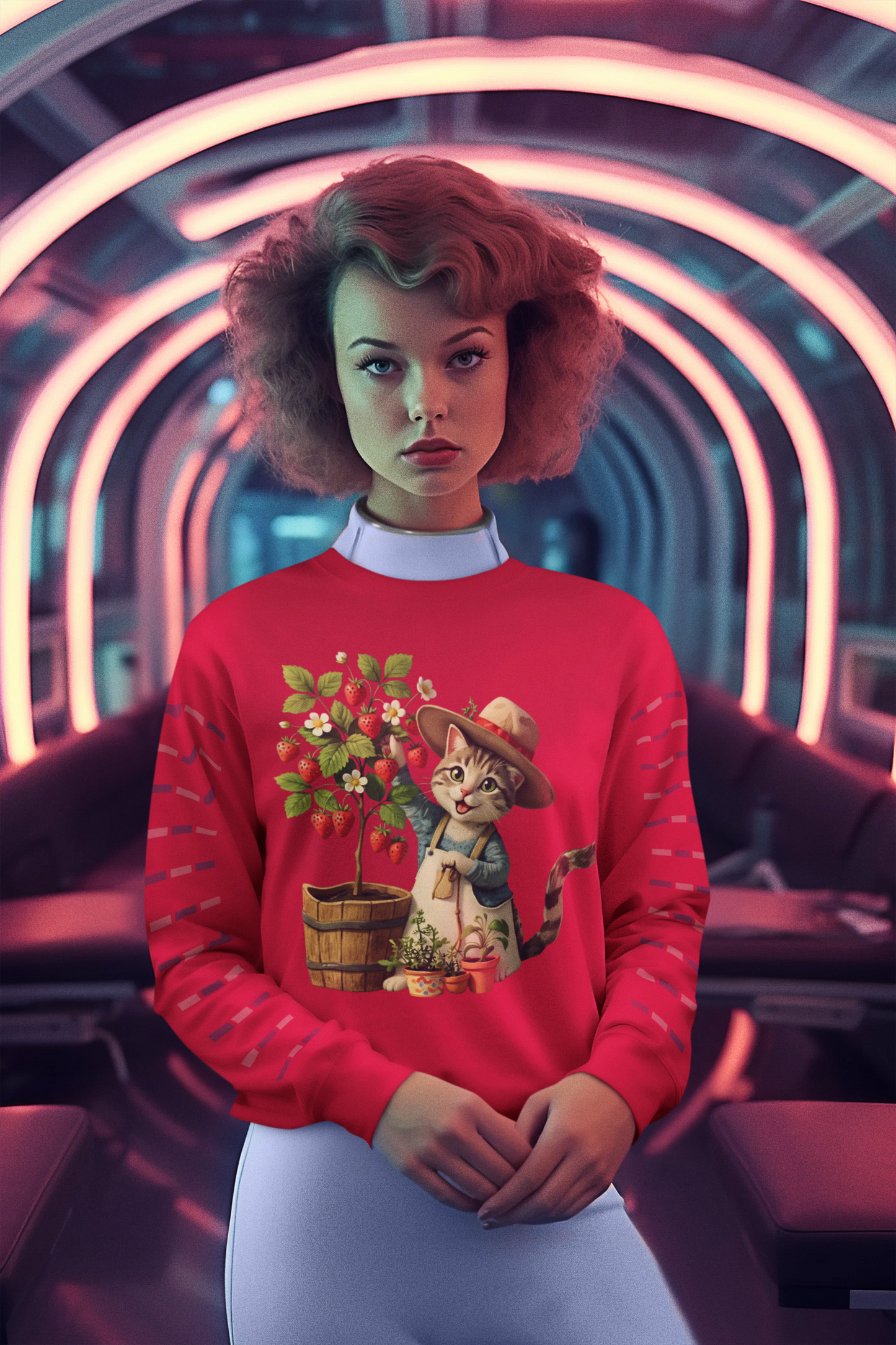 Cat Gardener Sweatshirt – Cute Harvest Kitty Crewneck